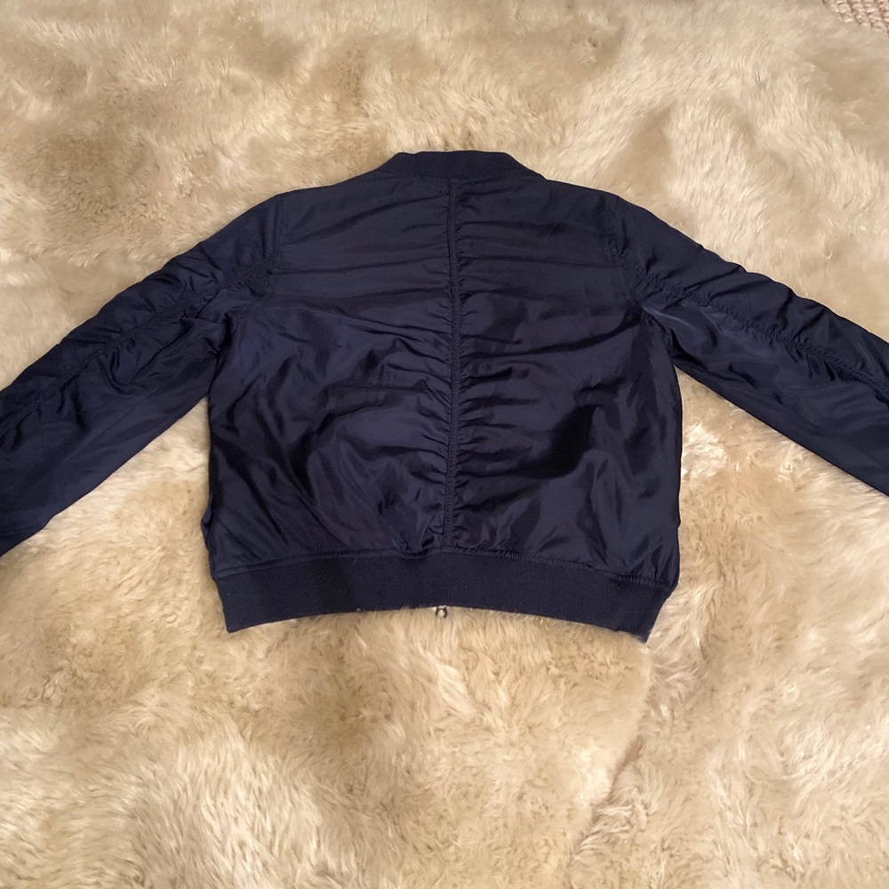 Zara Girls Navy Blue Bomber Coat